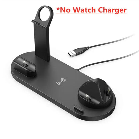 a black wireless charger with a cable connected to it