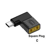 a black and yellow cable with the words square plug