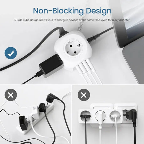 a white and black charging device with a cable attached to it