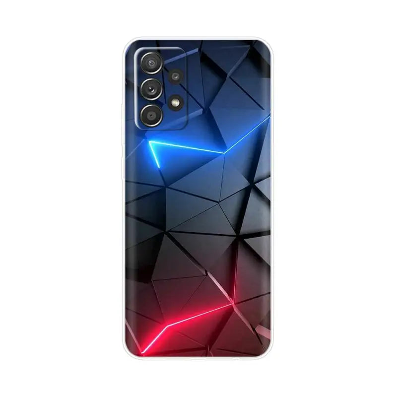 the glowing blue and red geometric pattern on this case for the motorola z2