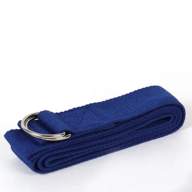 a blue towel with a ring on it