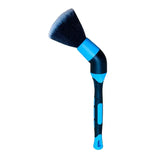 the blue brush is a small, black brush with a blue handle