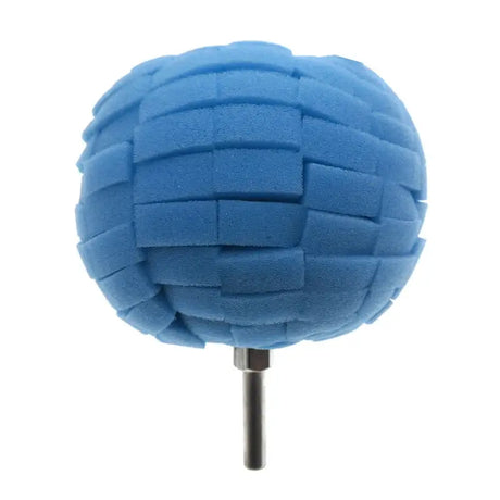a blue ball with a black handle