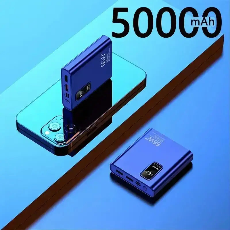 a blue and black phone with a charging cable