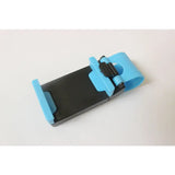 a blue and black phone holder