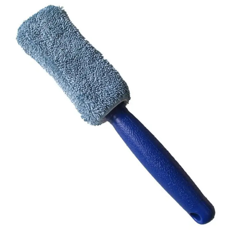 a blue brush with a blue handle
