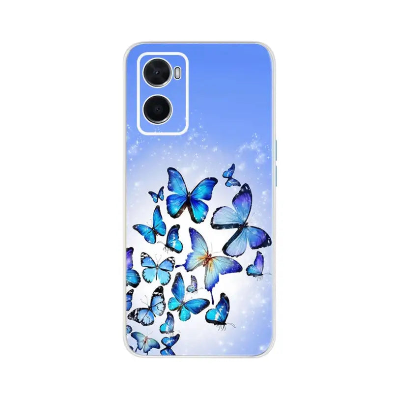 blue butterflies on a blue background phone case