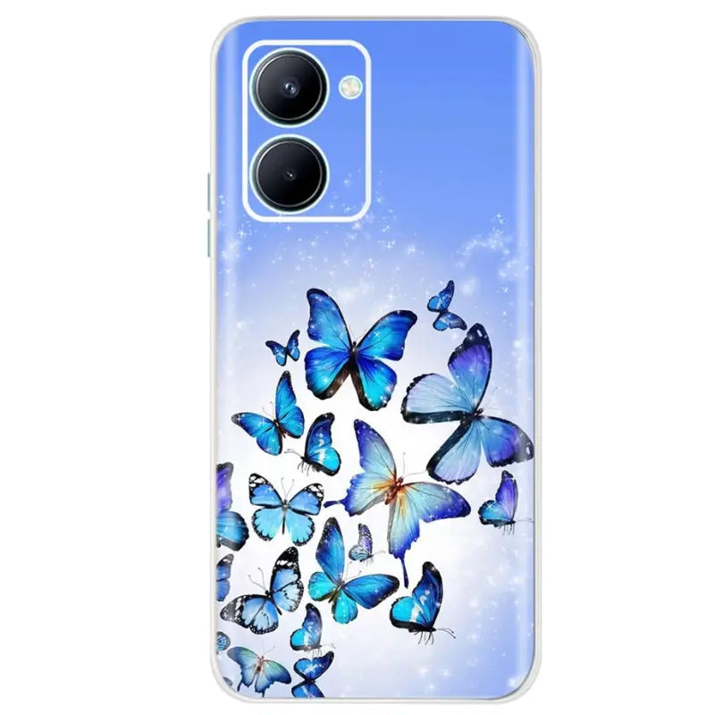 blue butterflies on blue sky phone case