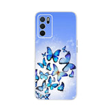 blue butterflies on a blue sky background phone case