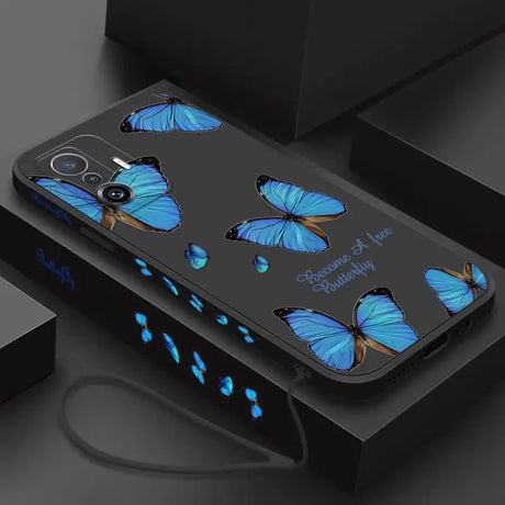 blue butterfly phone case