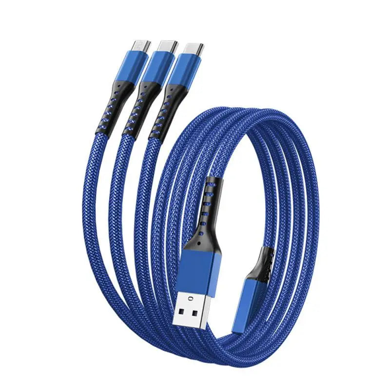a blue usb cable with a usb plug attached