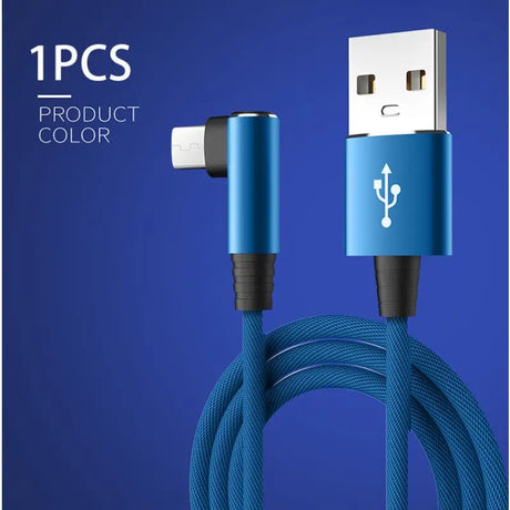 a blue cable with a white cable plug