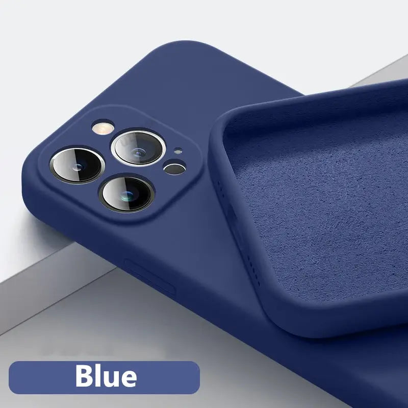 the blue case is shown on a white surface