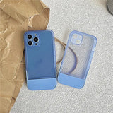 a blue case with a phone in it