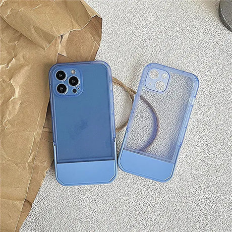 A blue case with a phone in it