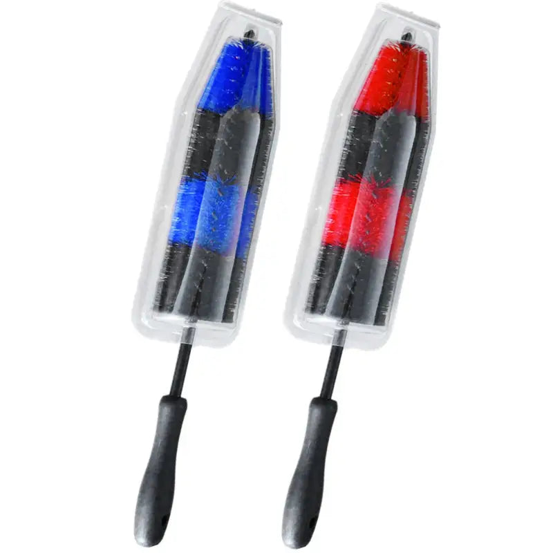 two red, white and blue darts in plastic case