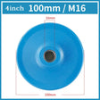 a blue plastic disc with a hole in the middle