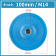 a blue plastic disc with a hole in the middle