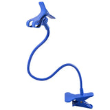 a blue plastic hook with a handle