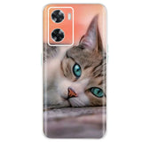 a cat with blue eyes on a white background phone case