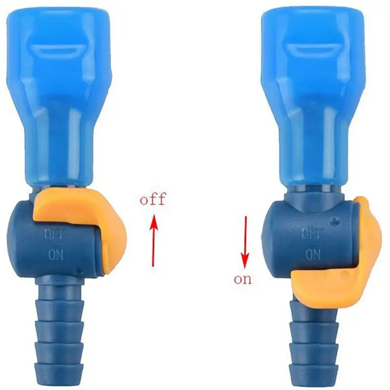 two blue and yellow valves with one yellow valve