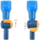 two blue and yellow valves with one yellow valve