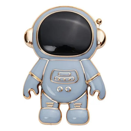 a blue and gold astronaut charm