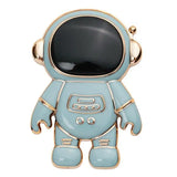 a blue and gold astronaut charm