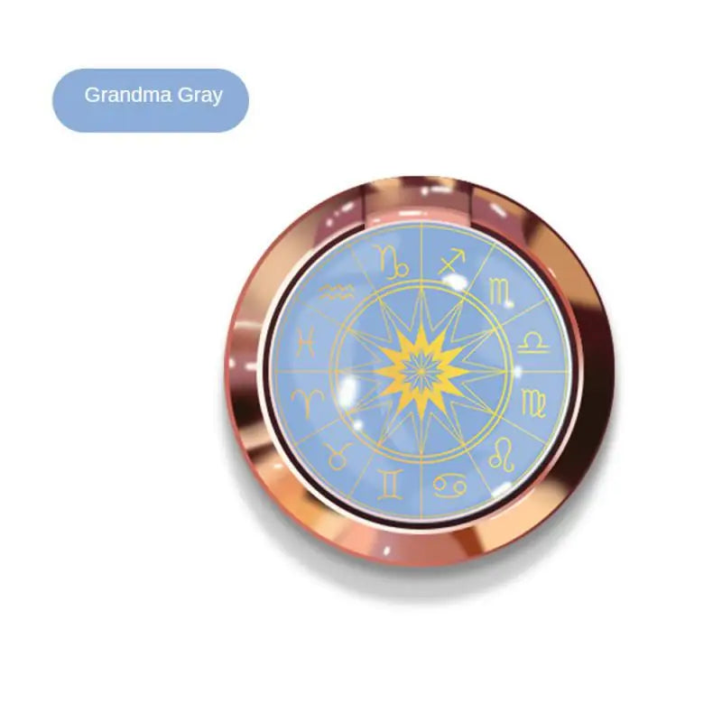 a blue and gold compass with a white background