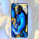 the blue and gold marble phone case