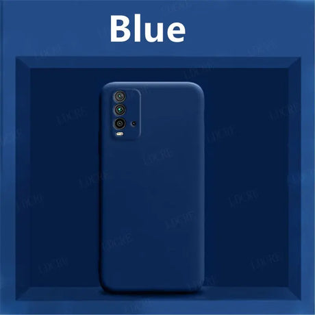 The blue iphone case is shown in a box