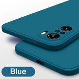 the blue iphone case is shown with the camera lens