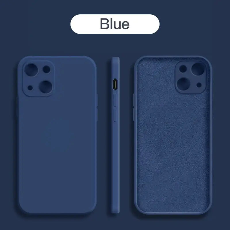 the blue iphone case is shown with the iphone 11 and iphone 11