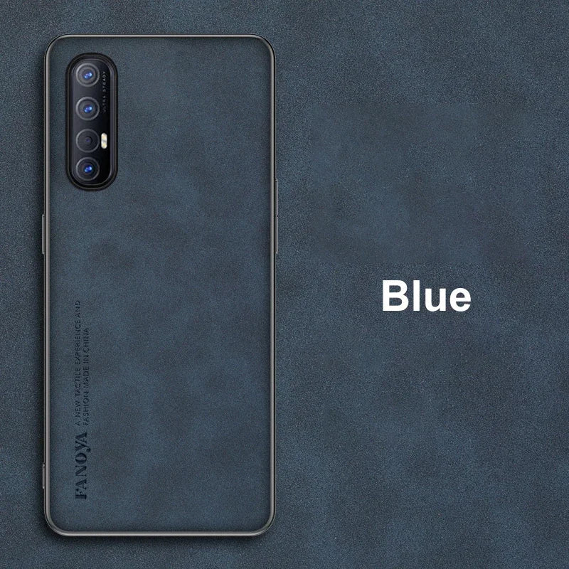 the blue iphone case is shown on a dark background