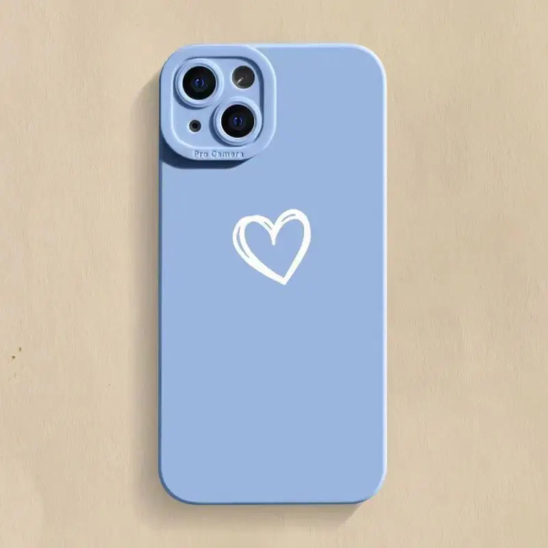 a blue iphone case with a heart on it