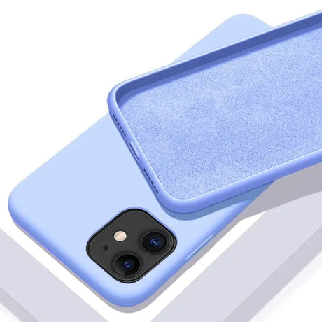 the back of a blue iphone case