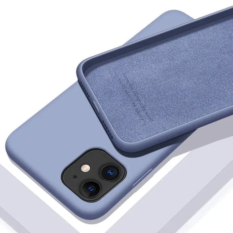 the back of a blue iphone case