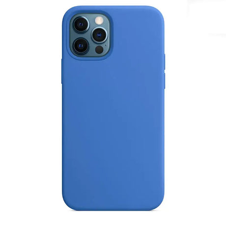 the back of a blue iphone case