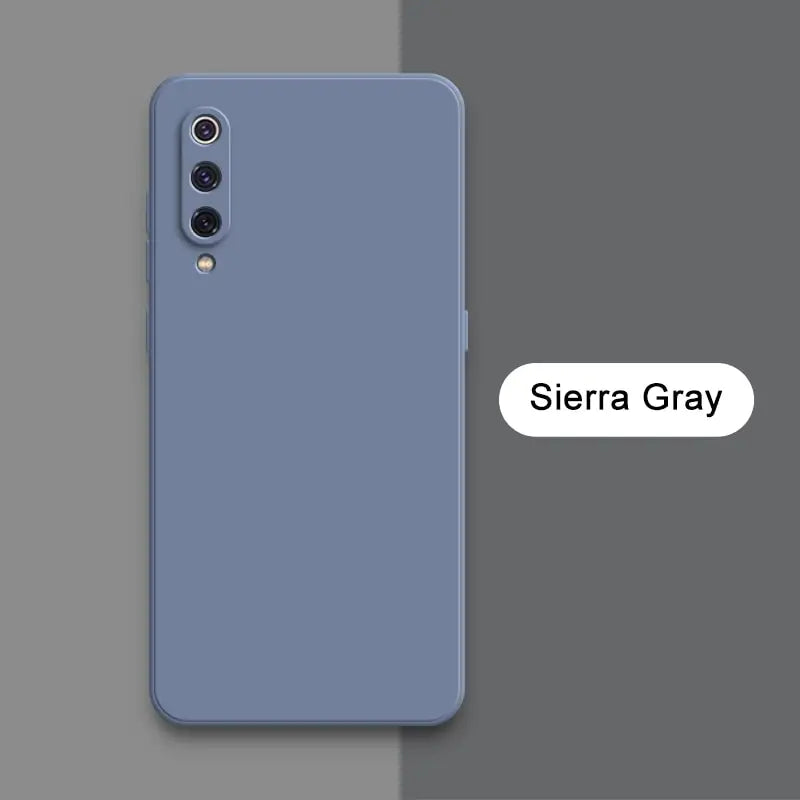 The back and front of a blue iphone case