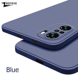 the back and front of a blue iphone case