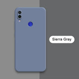 the back and front of a blue iphone case