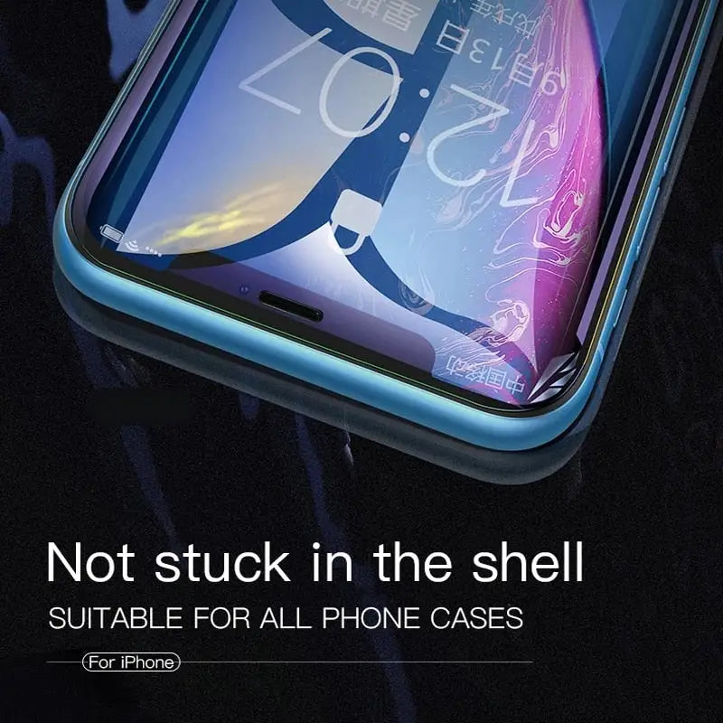 a phone case with a glass screen protector