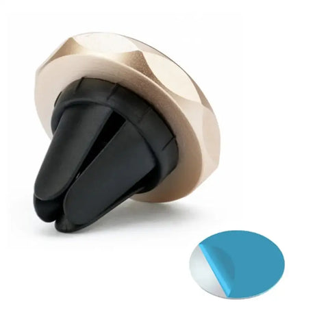 a blue and white knob with a black knob