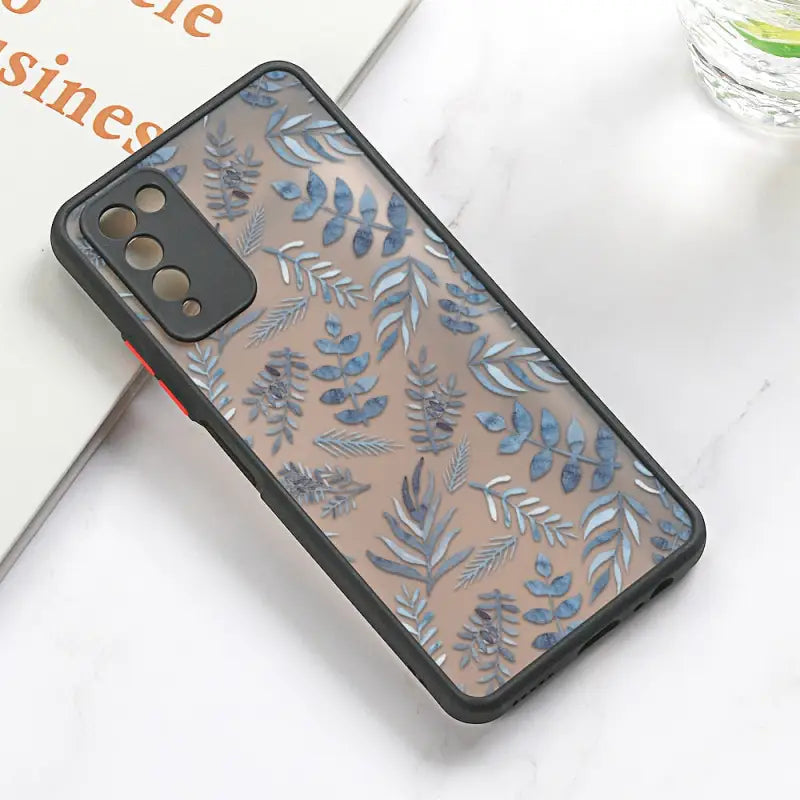 blue floral pattern iphone case