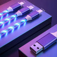 a usb usb with a blue light on top