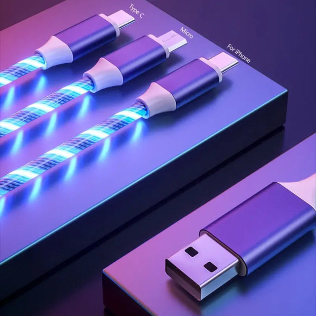 a usb usb with a blue light on top