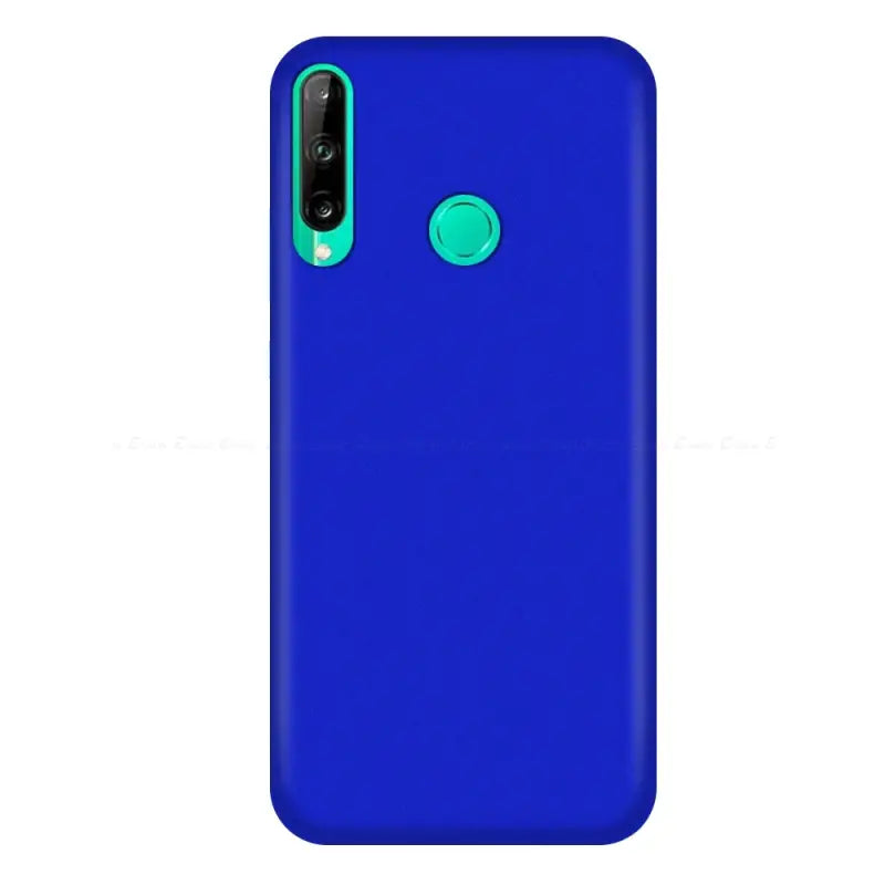 The back of a blue motorola z2 smartphone case