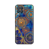 the blue and gold abstract floral pattern skin for the motorola z3