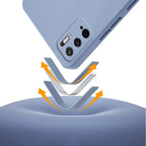 the back of a blue phone with a camera attached to it