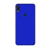 The back of a blue phone case
